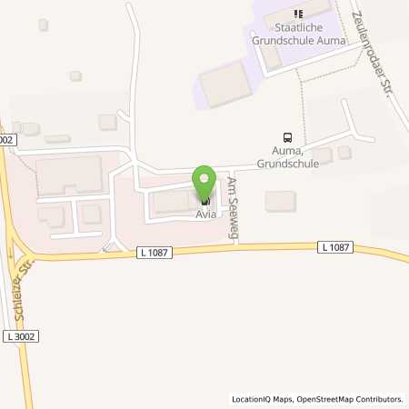 Standortübersicht der Benzin-Super-Diesel Tankstelle: AVIA Tankstelle in 07955, Auma