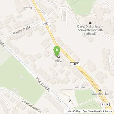 Standortübersicht der Tankstelle Aral Tankstelle in 42113 Wuppertal