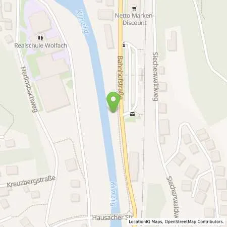 Standortübersicht der Tankstelle WOLFACH - BAHNHOFSTR.18 in 77709 Wolfach