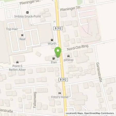 Standortübersicht der Tankstelle Elan Filderstadt in 70794 Filderstadt