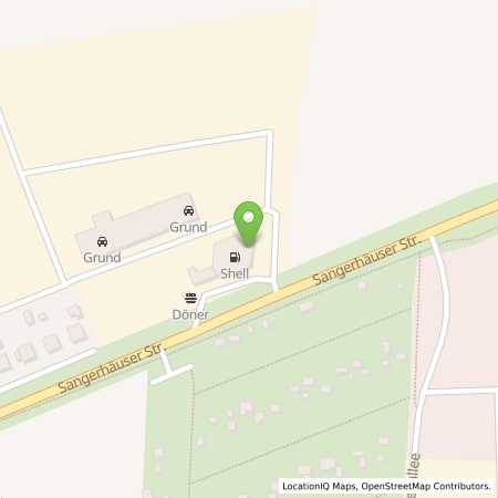 Standortübersicht der Benzin-Super-Diesel Tankstelle: Shell Berga Sangerhäuser 31 in 06536, Berga