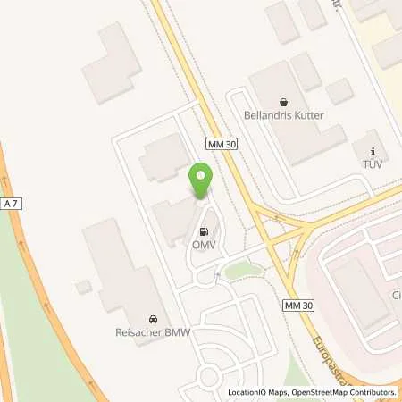 Standortübersicht der Tankstelle Memmingen Europastr. 3 in 87700 Memmingen