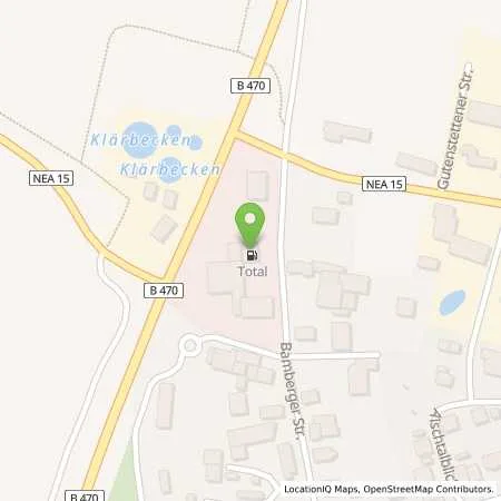 Standortübersicht der Tankstelle TotalEnergies Diespeck in 91456 Diespeck