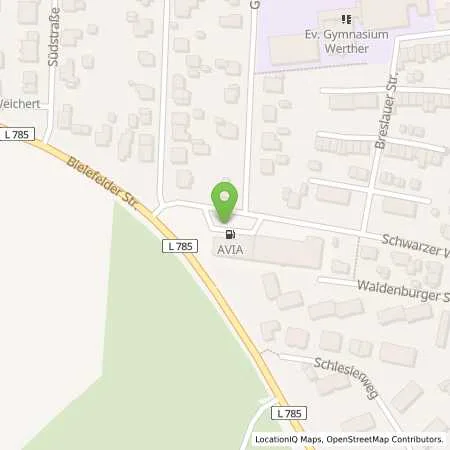 Standortübersicht der Tankstelle Fricke in 33824 Werther (Westfalen)