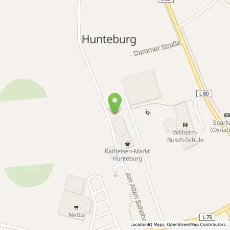 Standortübersicht der Tankstelle Raiffeisen Lübbecker Land AG in 49163 Bohmte (Hunteburg)