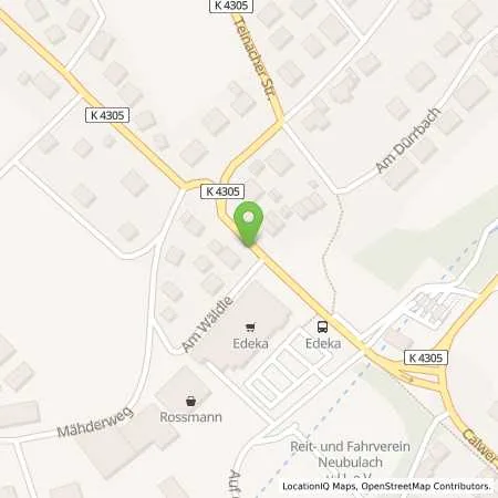 Standortübersicht der Tankstelle Schwenker GmbH in 75387 Neubulach