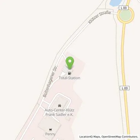 Standortübersicht der Tankstelle TotalEnergies Kluetz in 23948 Kluetz