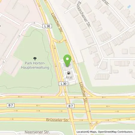 Standortübersicht der Tankstelle Aral Tankstelle in 40547 Düsseldorf