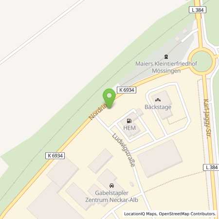 Standortübersicht der Benzin-Super-Diesel Tankstelle: Mössingen, Ludwigstr. 1 in 72116, Mössingen