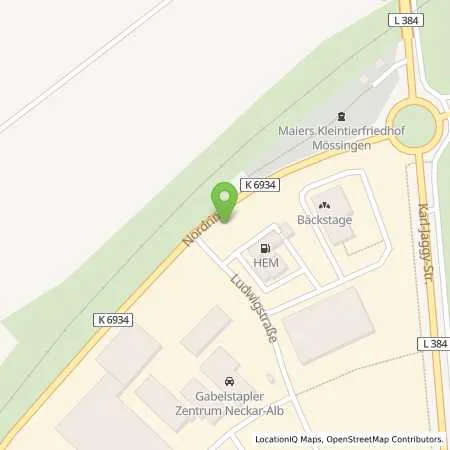 Standortübersicht der Tankstelle Mössingen, Ludwigstr. 1 in 72116 Mössingen