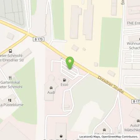 Standortübersicht der Tankstelle Esso Tankstelle in 09599 FREIBERG