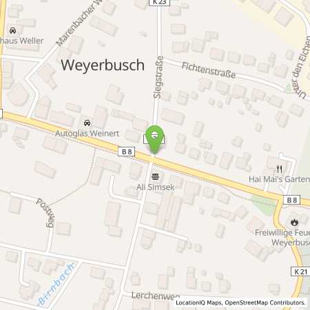 Standortübersicht der Benzin-Super-Diesel Tankstelle: TS Weyersbusch in 57635, Weyerbusch