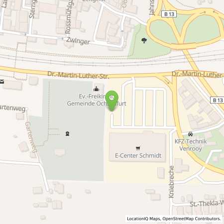 Standortübersicht der Benzin-Super-Diesel Tankstelle: Tankstelle am E-Center in 97199, Ochsenfurt