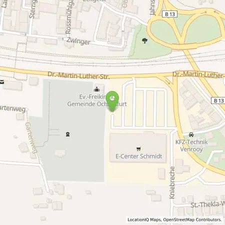 Standortübersicht der Tankstelle Tankstelle am E-Center in 97199 Ochsenfurt