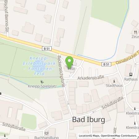 Standortübersicht der Benzin-Super-Diesel Tankstelle: Esso Tankstelle in 49186, BAD IBURG