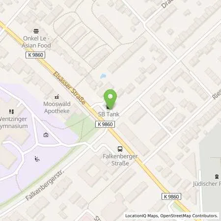 Standortübersicht der Tankstelle Sb Freiburg Elsaesserstr. 49 in 79110 Freiburg