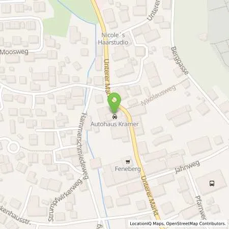 Standortübersicht der Tankstelle Autohaus Kramer in 87634 Oberguenzburg