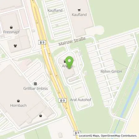 Standortübersicht der Tankstelle Aral Tankstelle in 67547 Worms