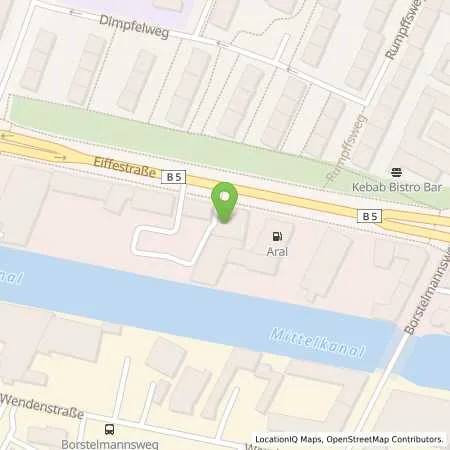 Standortübersicht der Tankstelle Aral Tankstelle in 20537 Hamburg