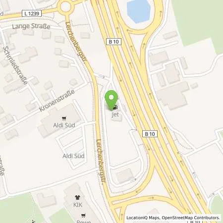 Standortübersicht der Tankstelle JET DORNSTADT LERCHENBERGSTR. 7 in 89160 DORNSTADT