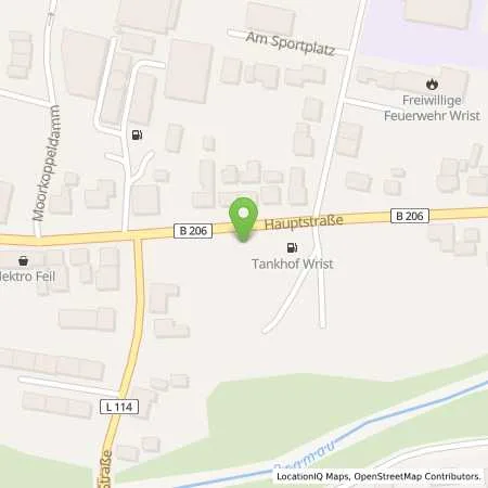 Standortübersicht der Tankstelle Tankhof Wrist GmbH in 25563 Wrist