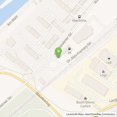 Standortübersicht der Tankstelle JET KELSTERBACH DR. -MAX-FREMERY-STR. 15 in 65451 KELSTERBACH