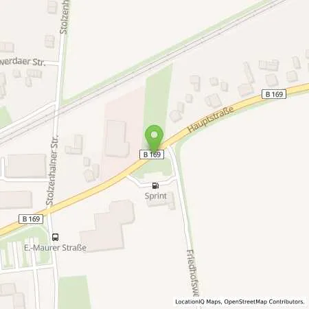 Standortübersicht der Tankstelle Sprint Gröditz Hauptstr. in 01609 Gröditz