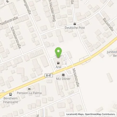 Standortübersicht der Tankstelle Aral Tankstelle in 64625 Bensheim