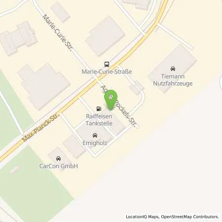 Standortübersicht der Tankstelle Raiffeisen- Warengenossenschaft Heidesand eG in 27283 Verden