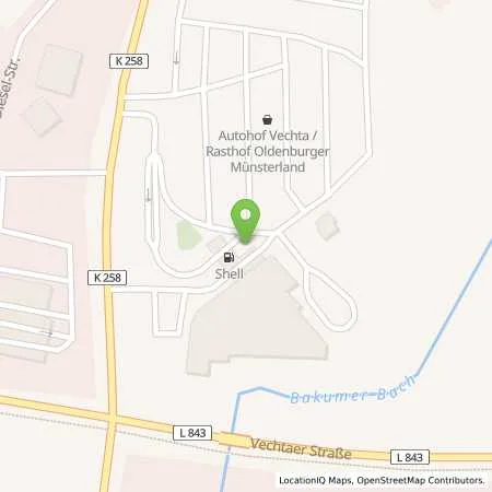 Standortübersicht der Tankstelle Shell Bakum Harmer Str. 45 in 49456 Bakum