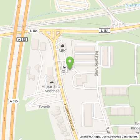 Standortübersicht der Benzin-Super-Diesel Tankstelle:  Wesseling in 50389, Wesseling