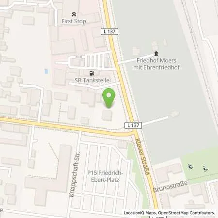 Standortübersicht der Tankstelle Sb Moers Kleverstr. 23 in 47441 Moers