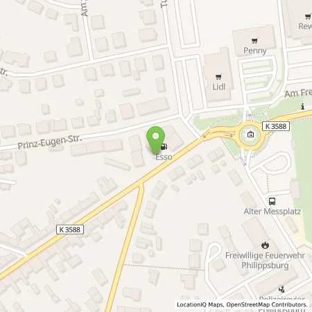 Standortübersicht der Tankstelle Esso Tankstelle in 76661 PHILIPPSBURG