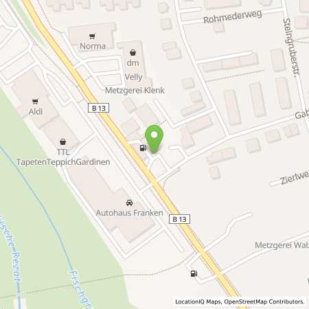 Standortübersicht der Benzin-Super-Diesel Tankstelle: JET ANSBACH ROTHENBURGER STRASSE 2-4 in 91522, ANSBACH