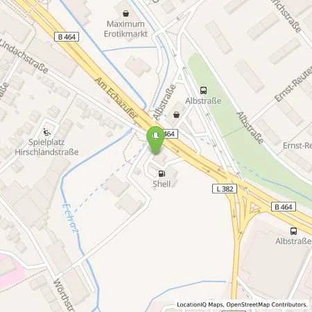 Standortübersicht der Tankstelle Shell Reutlingen Am Echazufer 60 in 72764 Reutlingen