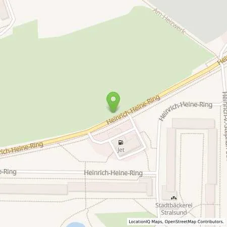 Standortübersicht der Tankstelle JET STRALSUND HEINRICH-HEINE-RING 98 in 18435 STRALSUND