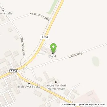 Standortübersicht der Tankstelle TotalEnergies Ahrensfelde in 16356 Ahrensfelde