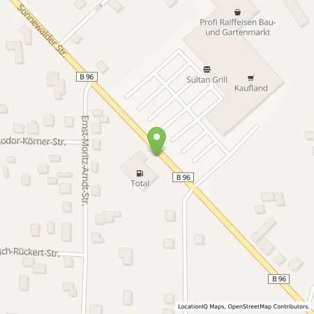 Standortübersicht der Tankstelle TotalEnergies Finsterwalde in 03238 Finsterwalde