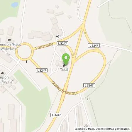 Standortübersicht der Tankstelle TotalEnergies Oberhof in 98559 Oberhof