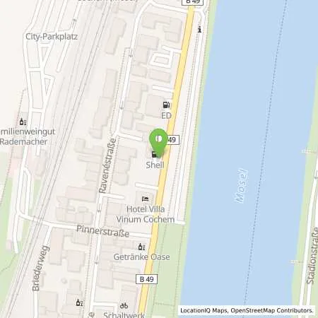 Standortübersicht der Tankstelle Shell Cochem Moselstr. 23 in 56812 Cochem