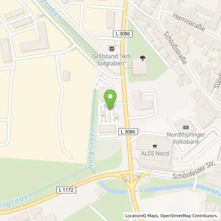 Standortübersicht der Tankstelle TotalEnergies Artern in 06556 Artern