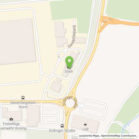 Standortübersicht der Benzin-Super-Diesel Tankstelle: Shell Anzing Gewerbepark 6 in 85646, Anzing