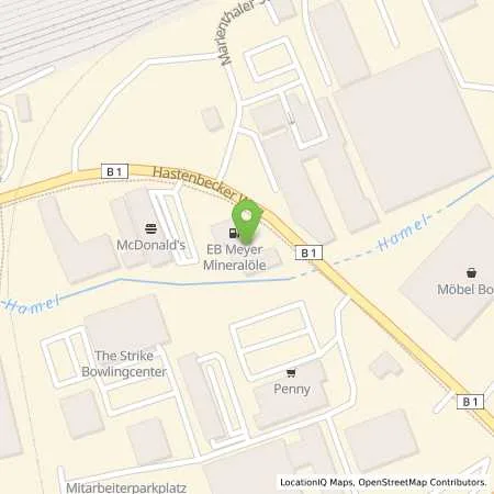 Standortübersicht der Tankstelle Tankstelle Fritz Ebmeyer in 31785 Hameln