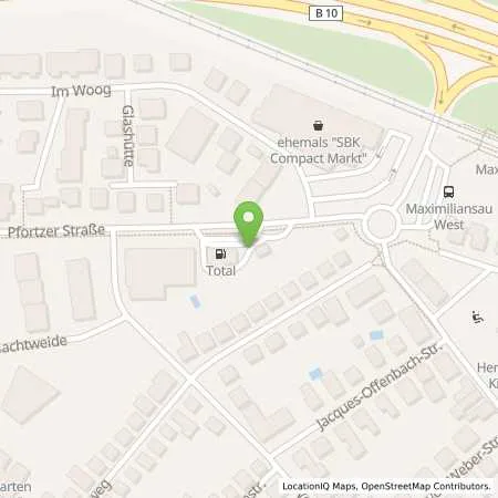 Standortübersicht der Tankstelle TotalEnergies Woerth in 76744 Woerth