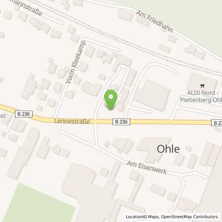 Standortübersicht der Tankstelle bft-Station Ralf Ibele in 58840 Plettenberg