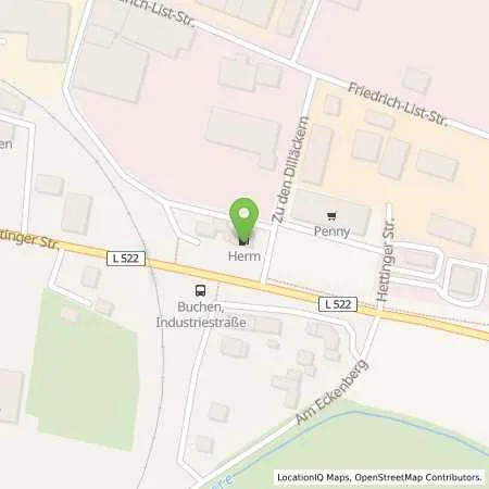 Standortübersicht der Tankstelle Dilläcker in 74722 Buchen