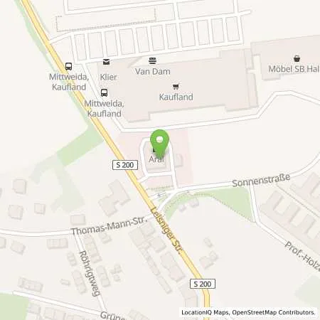 Standortübersicht der Tankstelle Aral Tankstelle in 09648 Mittweida