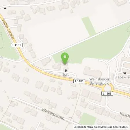 Standortübersicht der Tankstelle Esso Tankstelle in 74189 WEINSBERG