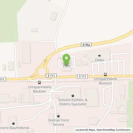 Standortübersicht der Tankstelle Esso Tankstelle in 02625 BAUTZEN