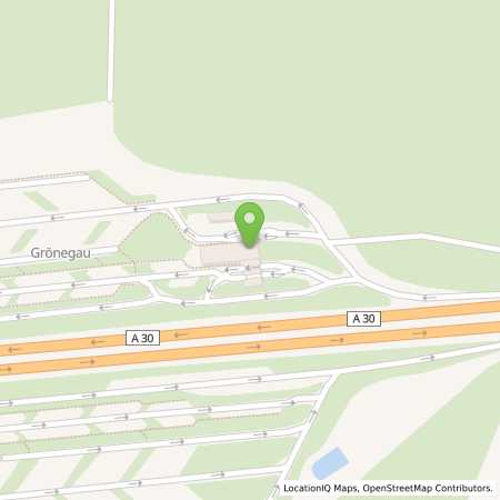 Standortübersicht der Benzin-Super-Diesel Tankstelle: Aral Tankstelle, BAT GRÖNEGAU NORD in 49328, Melle